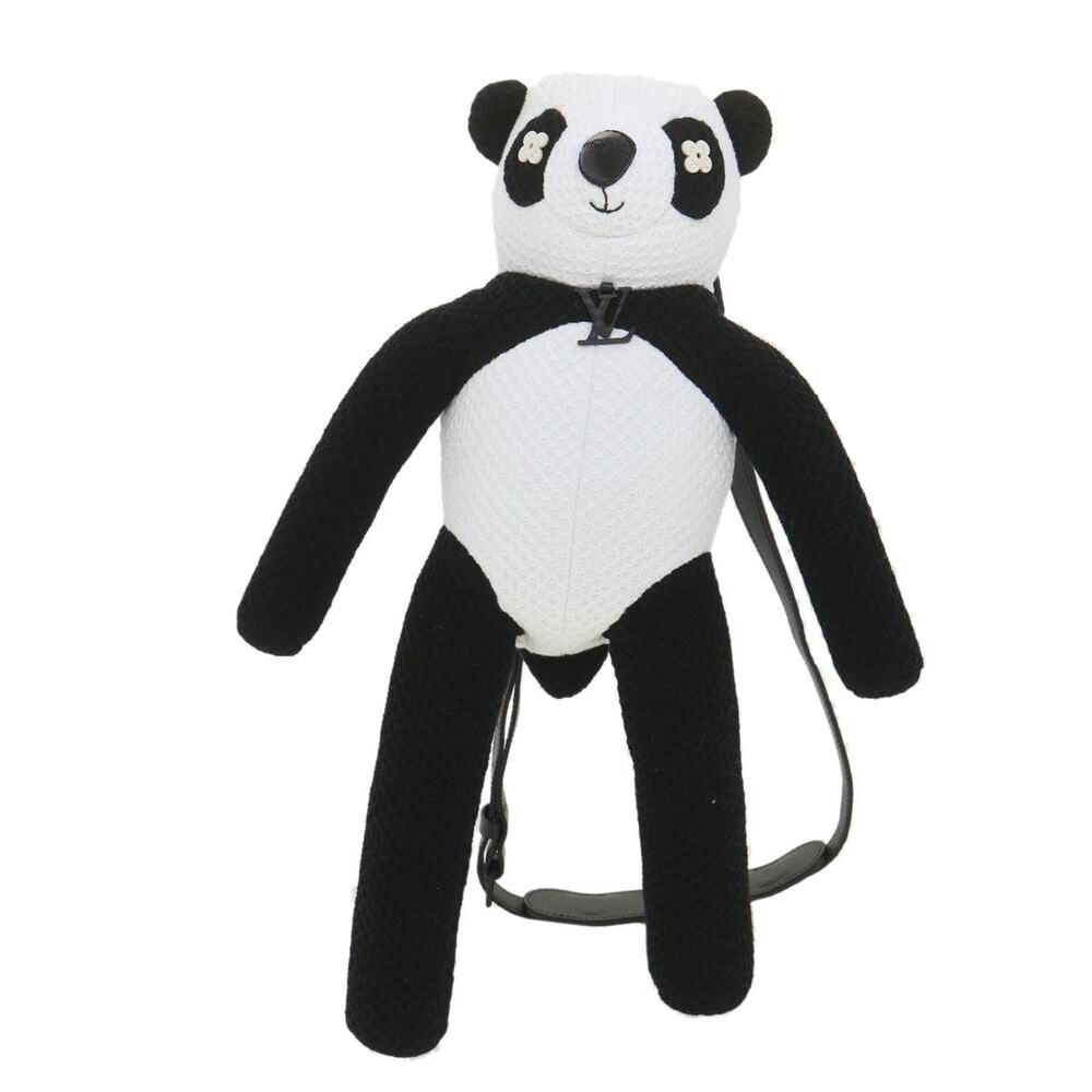 Louis Vuitton Cotton LV Friend Panda Bear Shoulder Bag Black